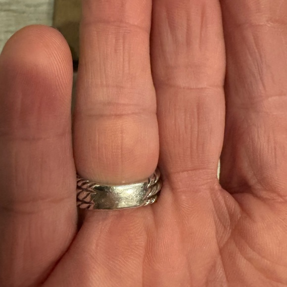 David Yurman ring size 6 Gold Criss Cross With 3 Cable Sterling Silver Band - Picture 3 of 6